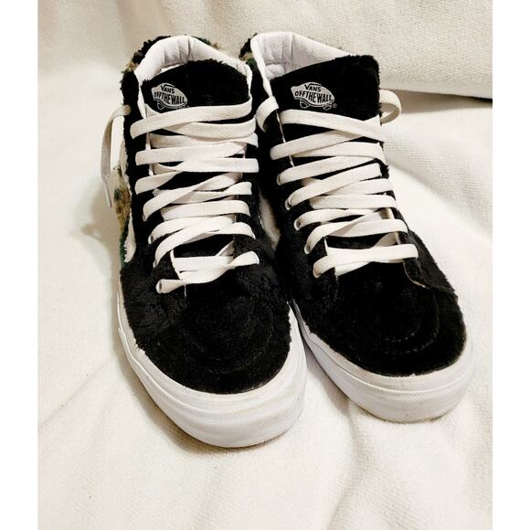 Vans unisex sk-8 Hi camo print sherpa black high top sneakers shoes - Picture 2 of 7